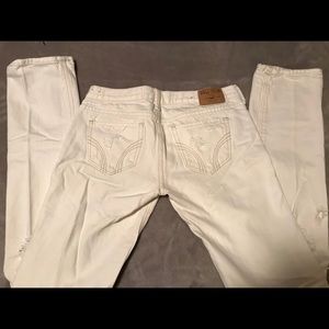 Women’s White Ripped Hollister Jeans